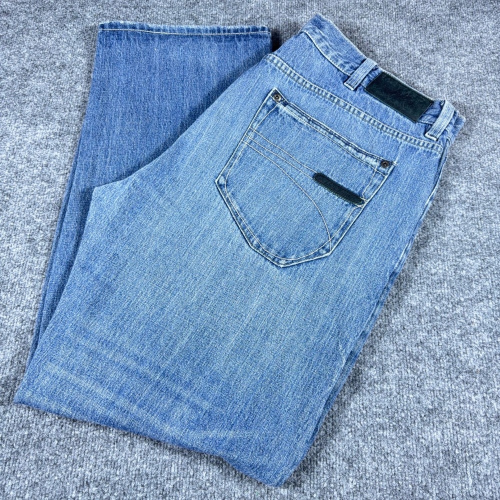 Sean John Mens Straight Leg Denim Jeans Blue Medium Wash 40X34